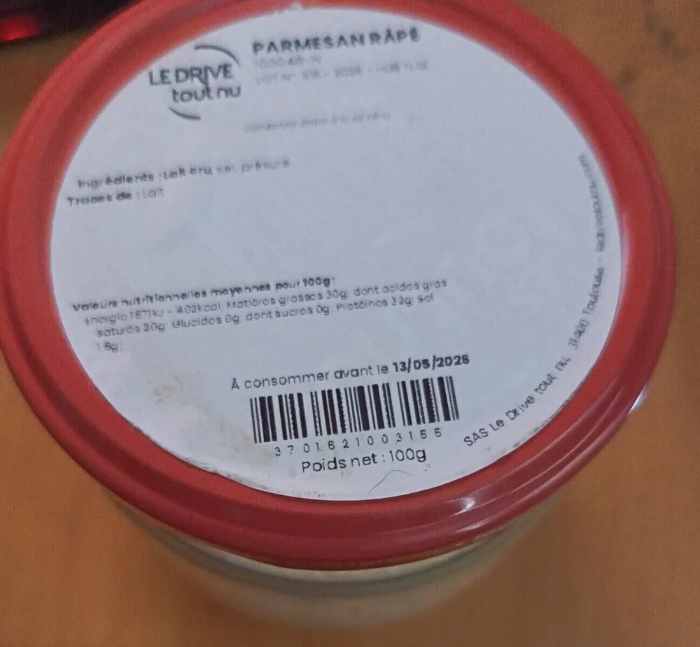 Parmesan râpé