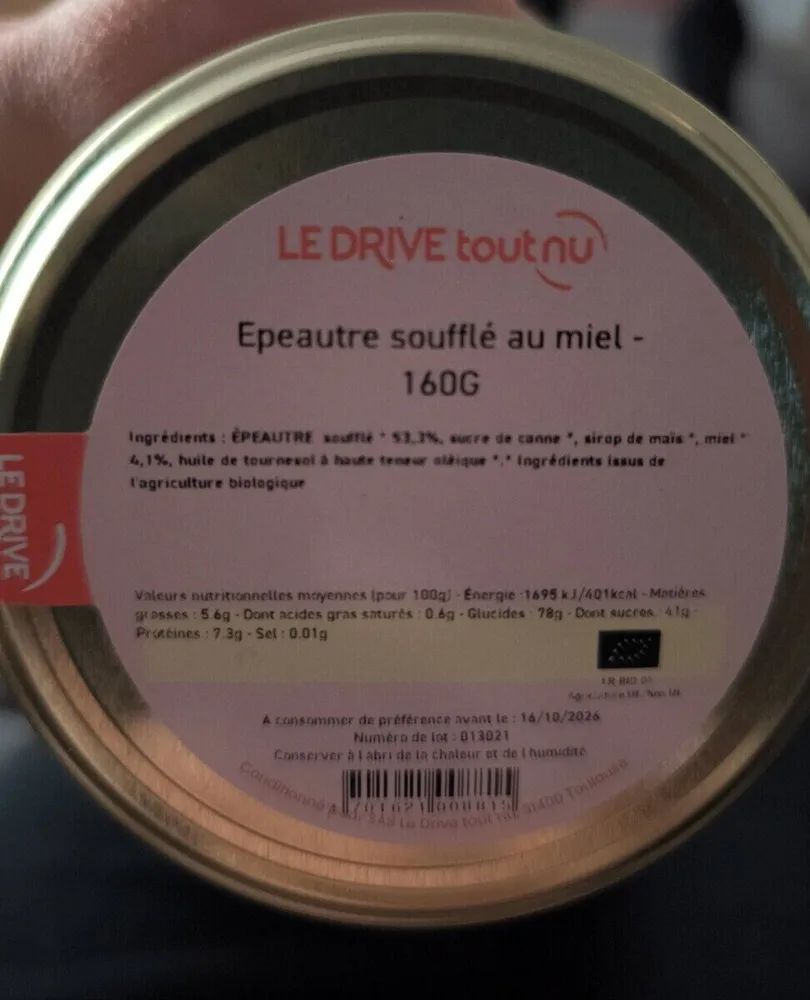 Épeautre soufflé au miel