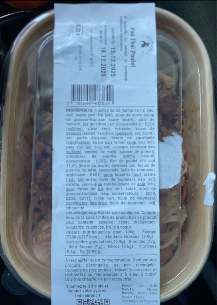 Pad Thaï poulet