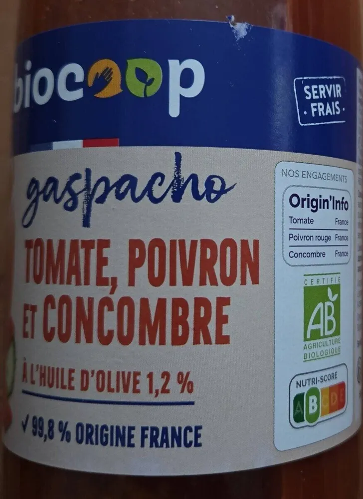 Gaspacho tomate poivron concombre
