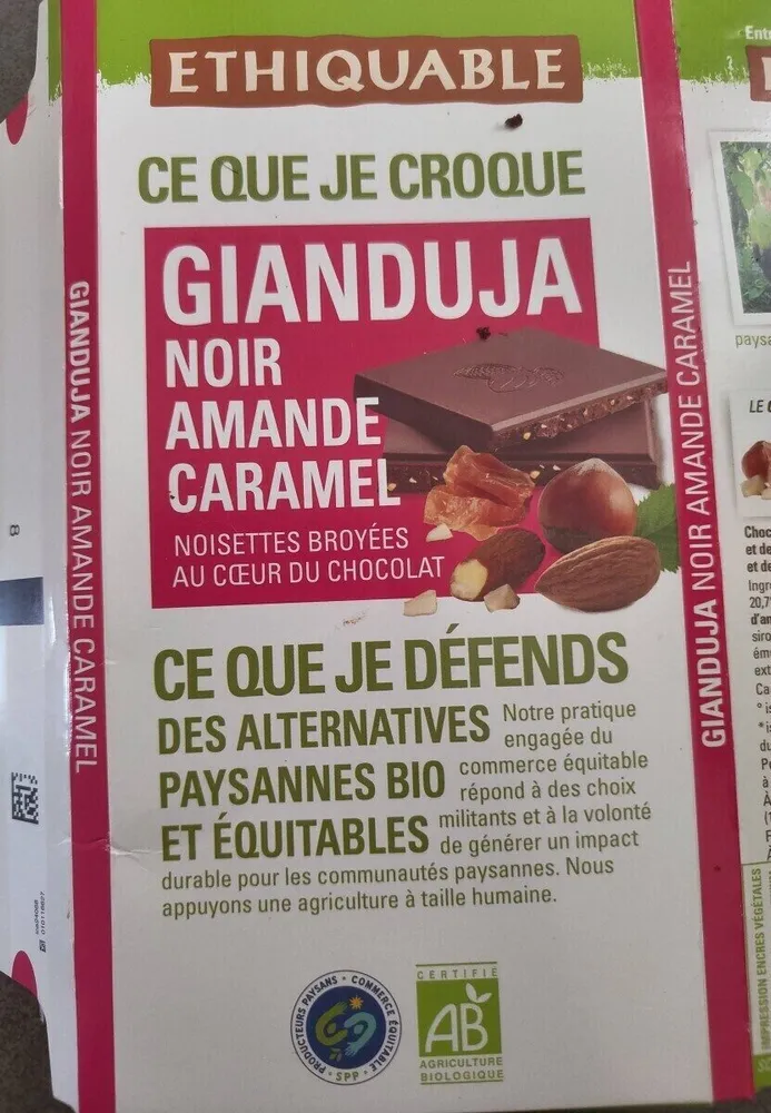 Gianduja noir amande caramel