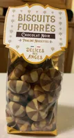 Biscuits fourrés chocolat noir praliné noisettes