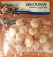 Queues de crevettes decortiquées déveinées cuite