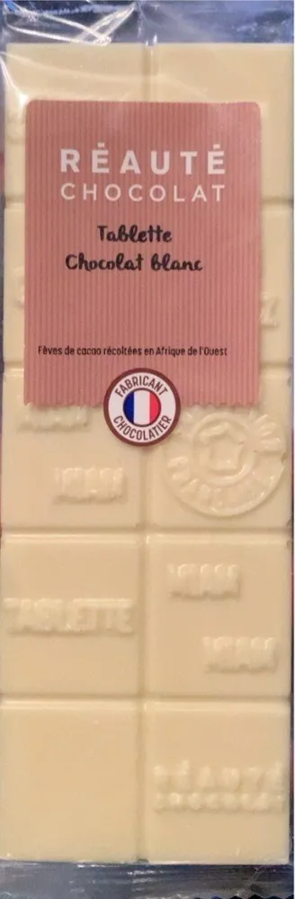 Tablette chocolat blanc