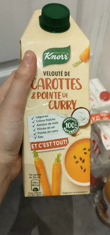 Knorr Velouté de carottes et pointe de curry