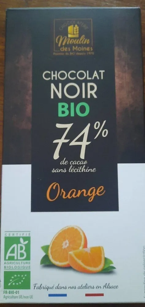 Chocolat noir bio Orange