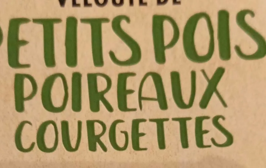 Velouté petits pois poireaux courgettes