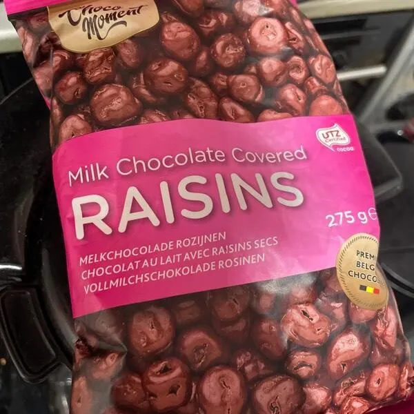 Milk chocolate covered raisins
