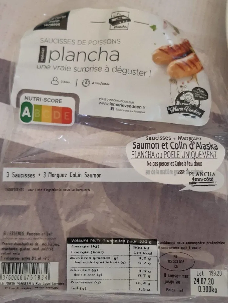 Saucisses de poisson la plancha