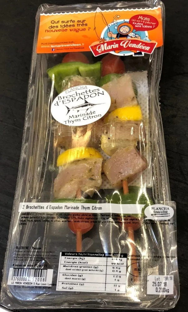 Brochette d'espadon