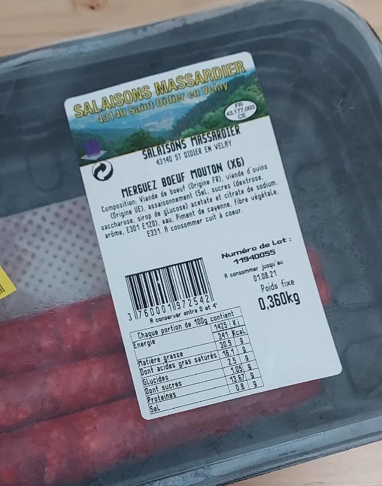 Merguez bœuf mouton