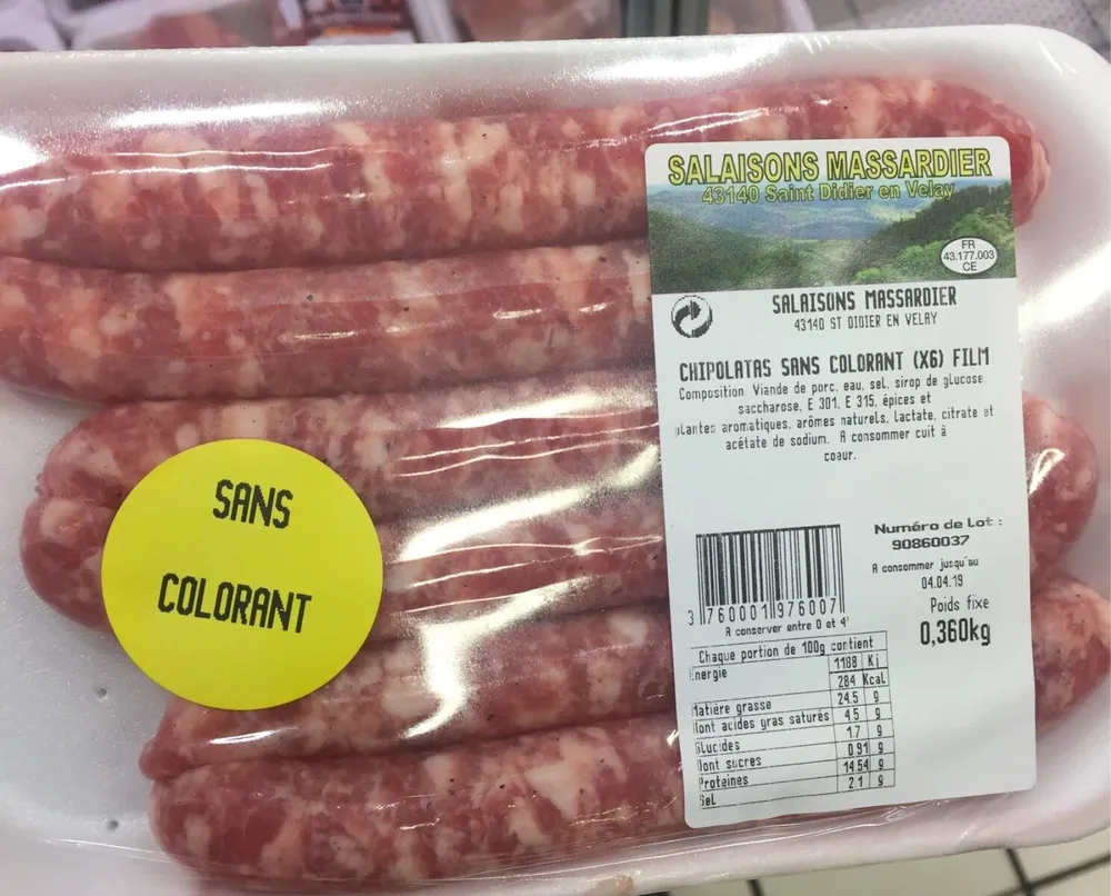 Chipolatas sans colorant