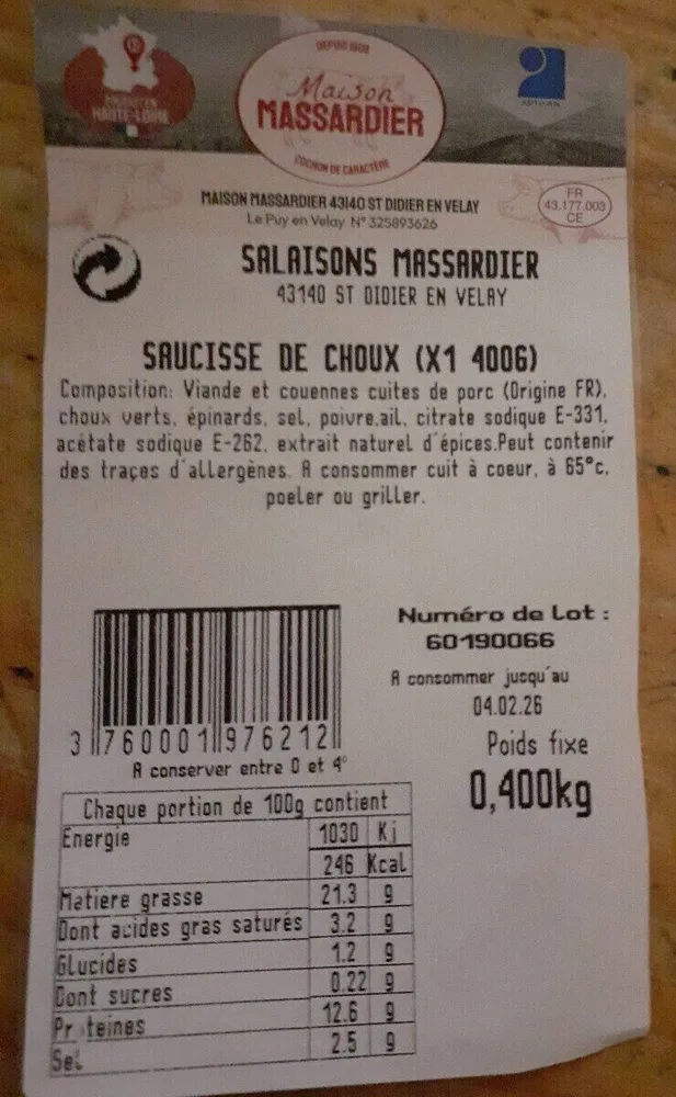 Saucisse de choux