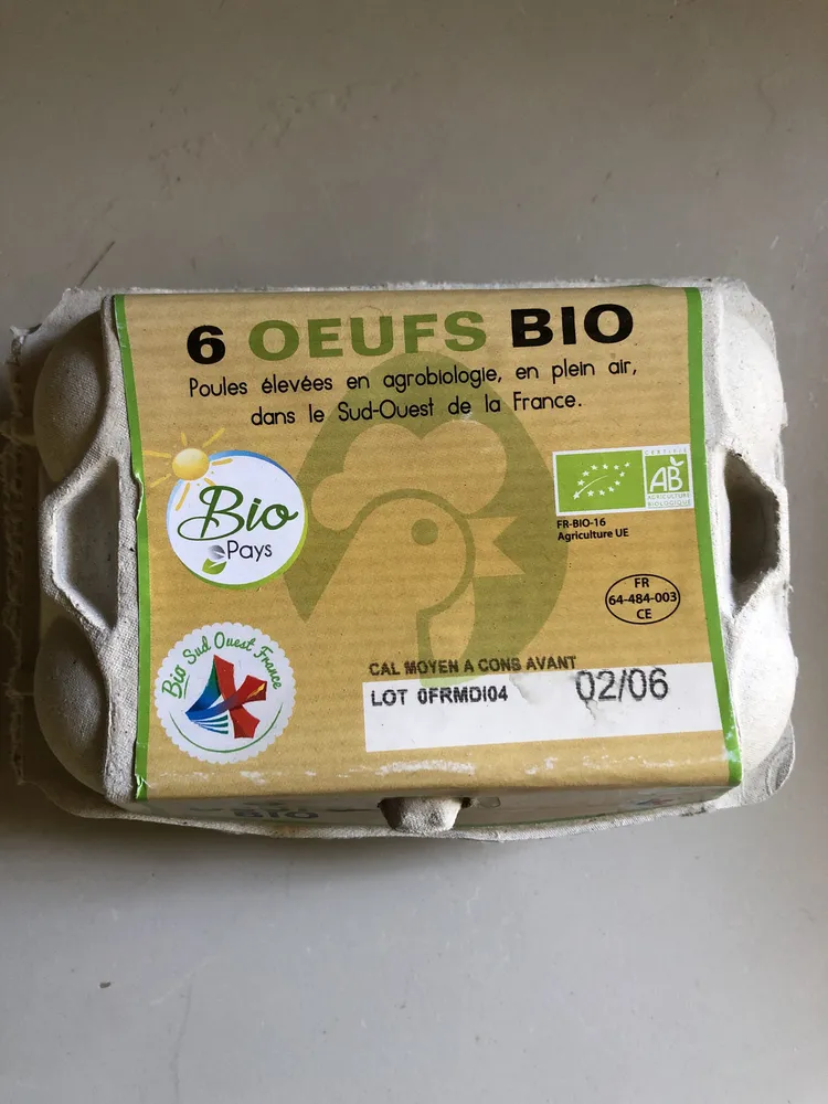 6 Œufs Frais Bio