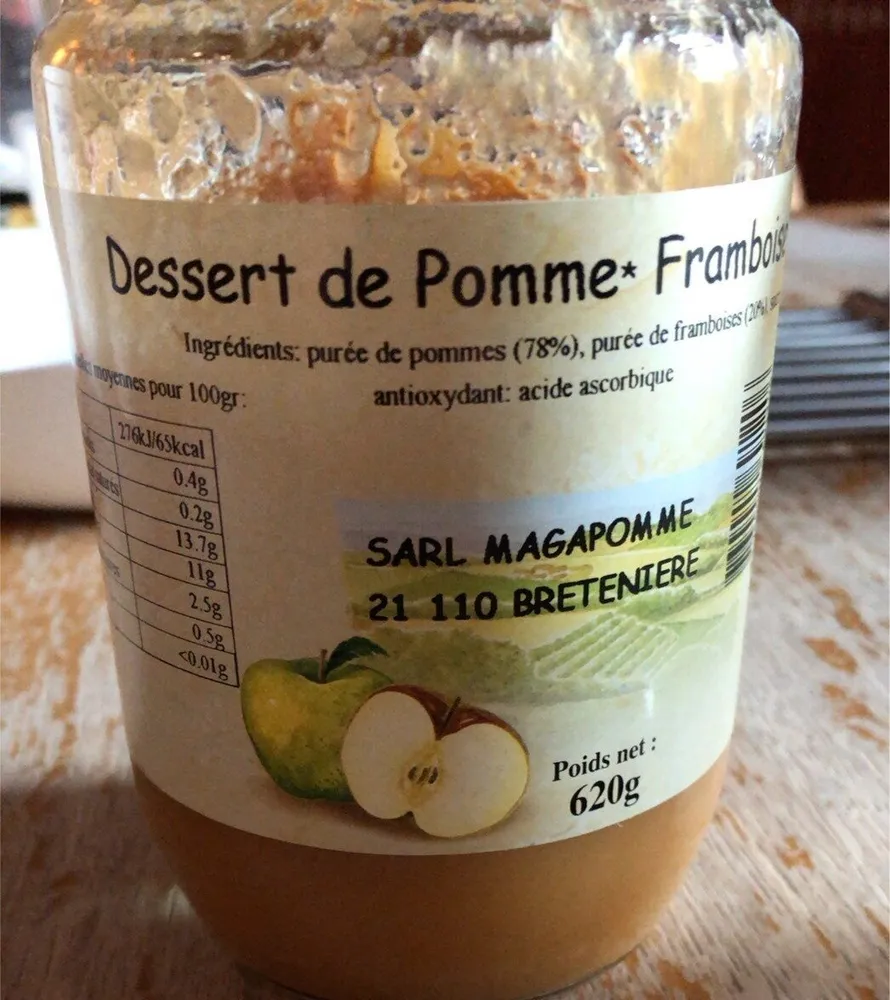 Dessert de pomme framboise