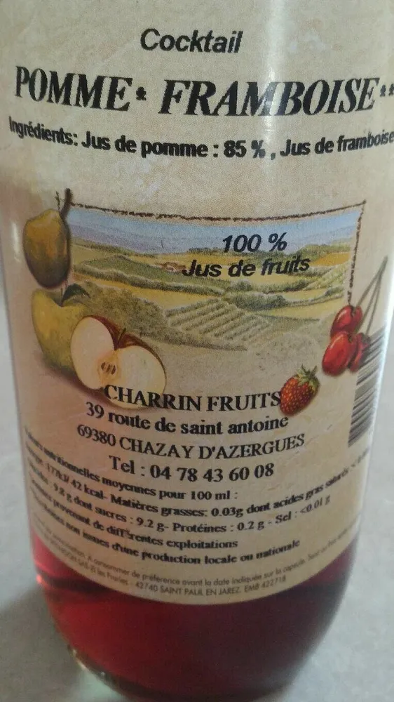 Cocktail pomme framboise