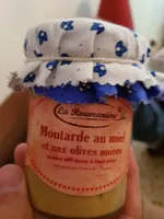 Moutarde aux miel et aux olives noires