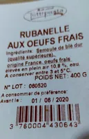 Rubanelle aux oeufs frais