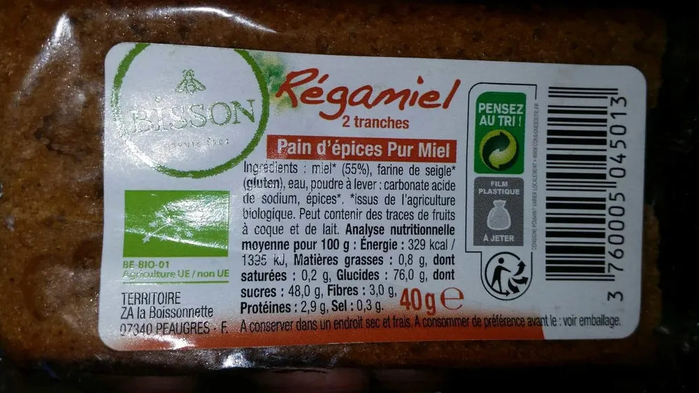 Pain D'Épices Pur Miel 55% Miel