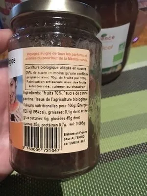 Confiture bio allégée Fraise