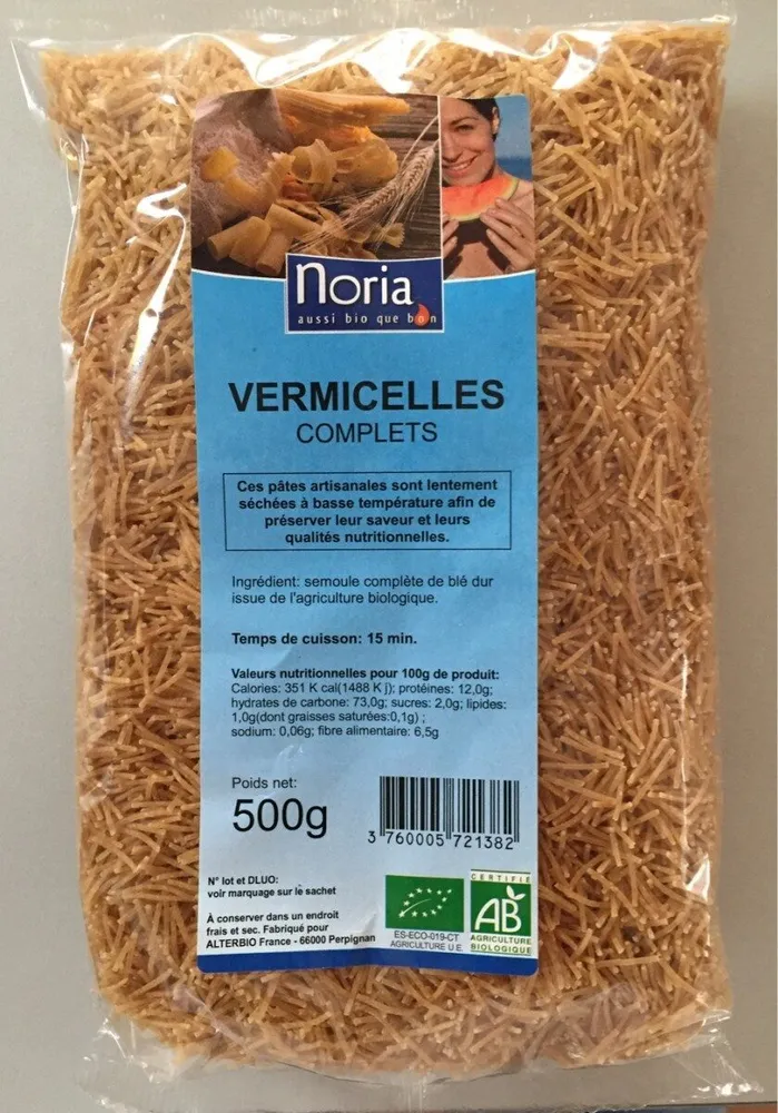 Vermicelles complets Bio