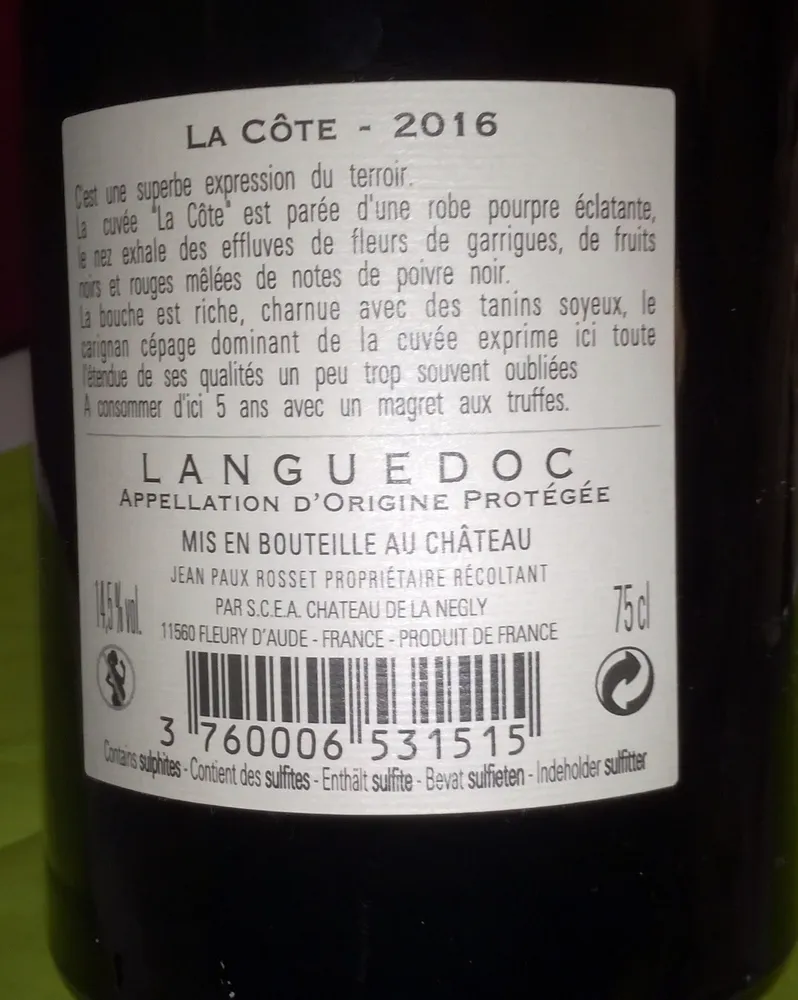 Languedoc La Côte 2016