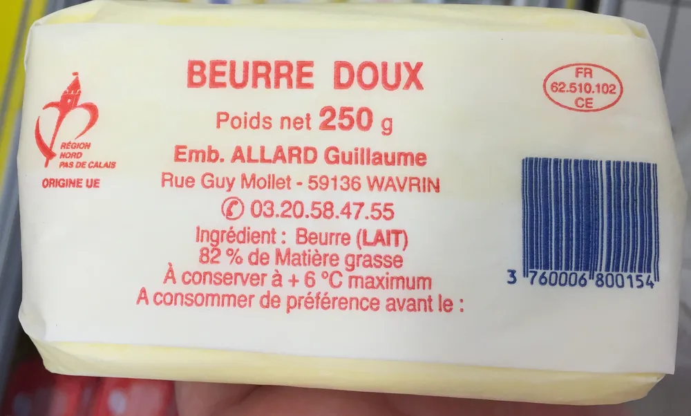 Beurre Doux (82% MG)