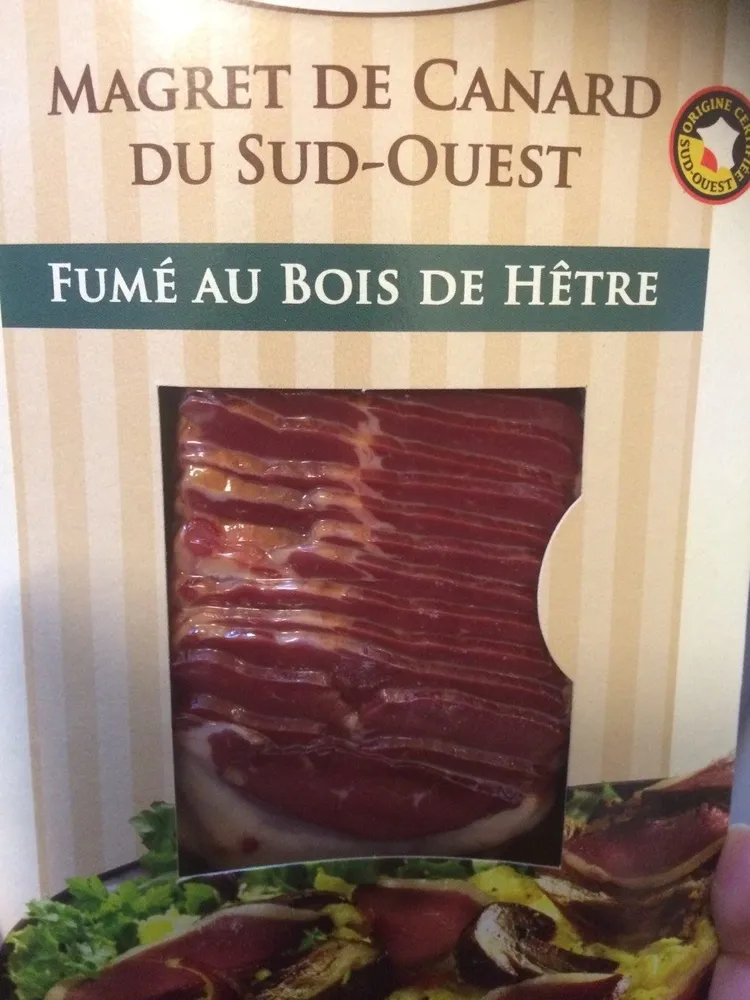 Magret de canard du sud ouest fumé au bois d'hêtre