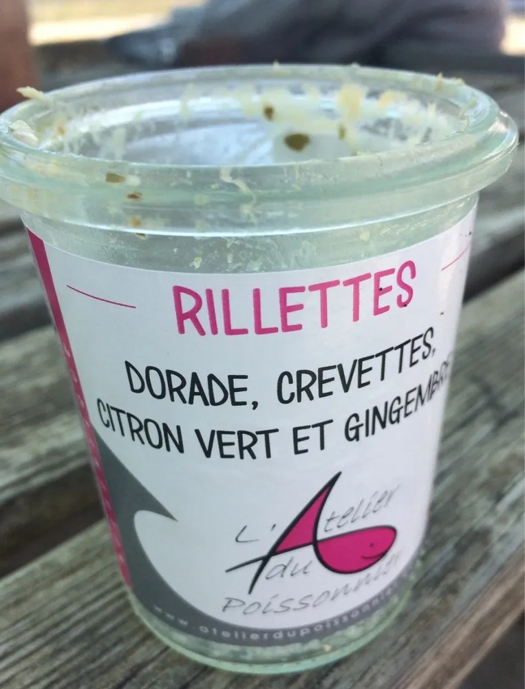 Rillettes dorade, crevettes, citron vert et gingembre