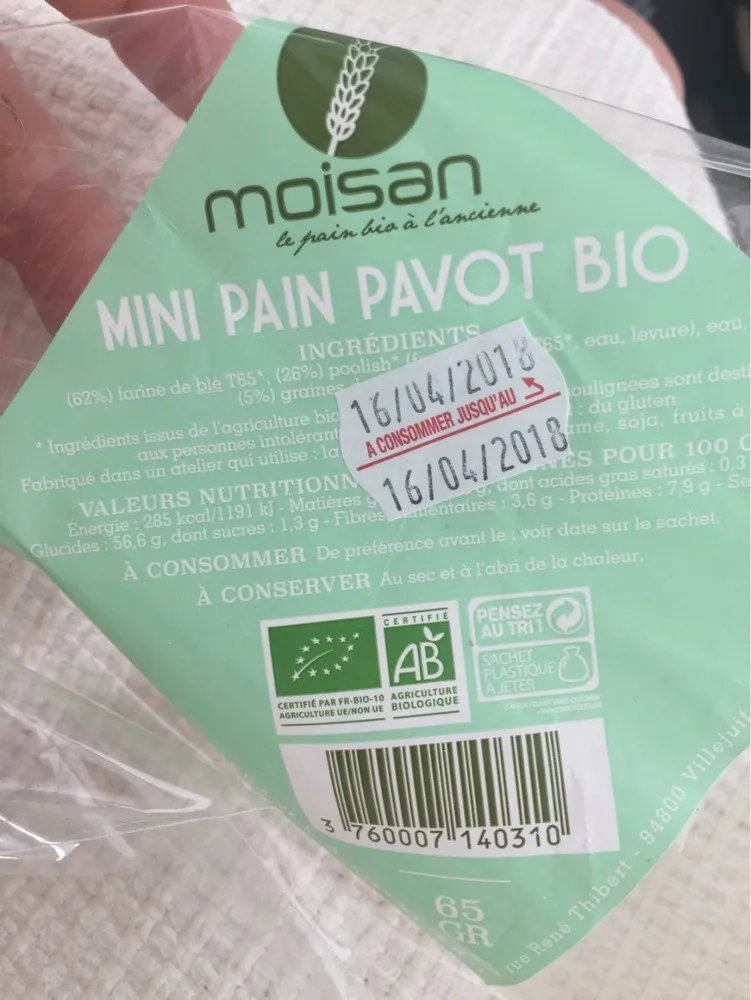 Mini pain pavot bio
