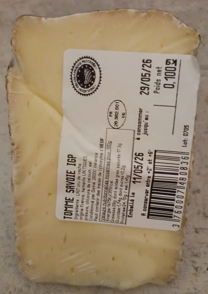 Tomme savoie IGP