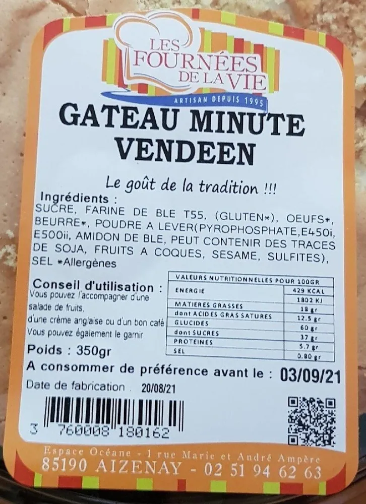 Gâteau minute vendéen