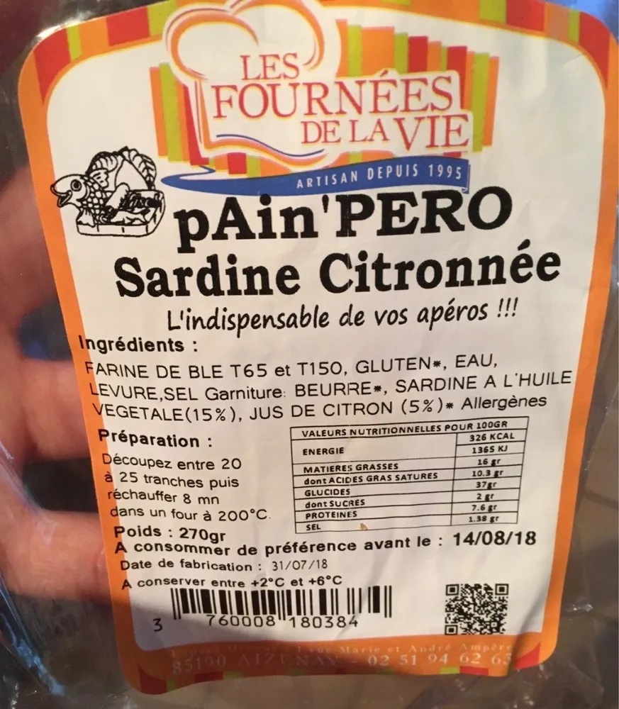 Pain'PERO sardine citronnée
