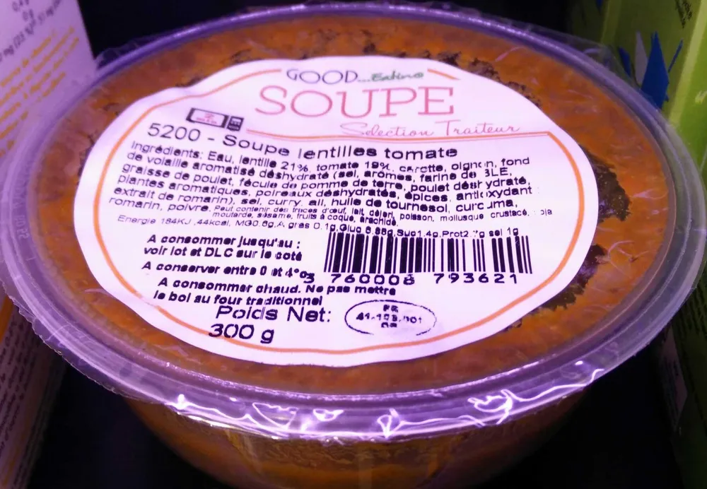 Soupe lentilles tomates