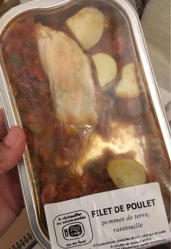 Filet de poulet (pommes de terre, ratatouille)