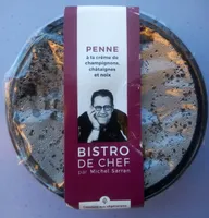 Penne à la crème de champignons, châtaignes et noix