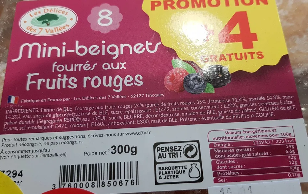 Mini beignets fourrés fruits rouges