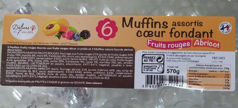 Muffins assortis coeur fondant