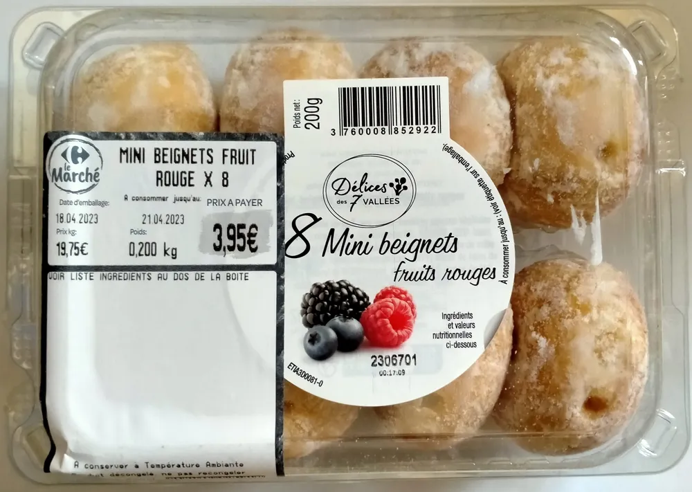 8 mini beignets fruits rouges