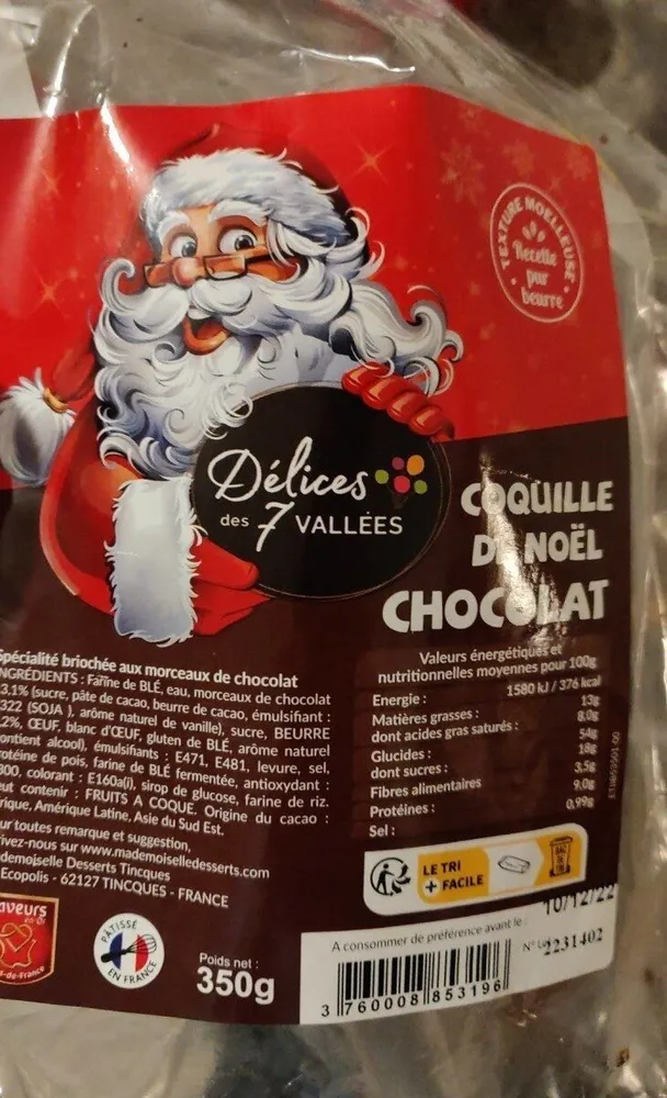 Coquille de Noël chocolat