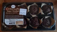 8 Mini muffins cœur fondant chocolat et noisette
