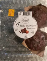 4 Muffins cœur fondant chocolat noisettes