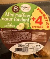 8 mini muffins cœur fondant aux pommes