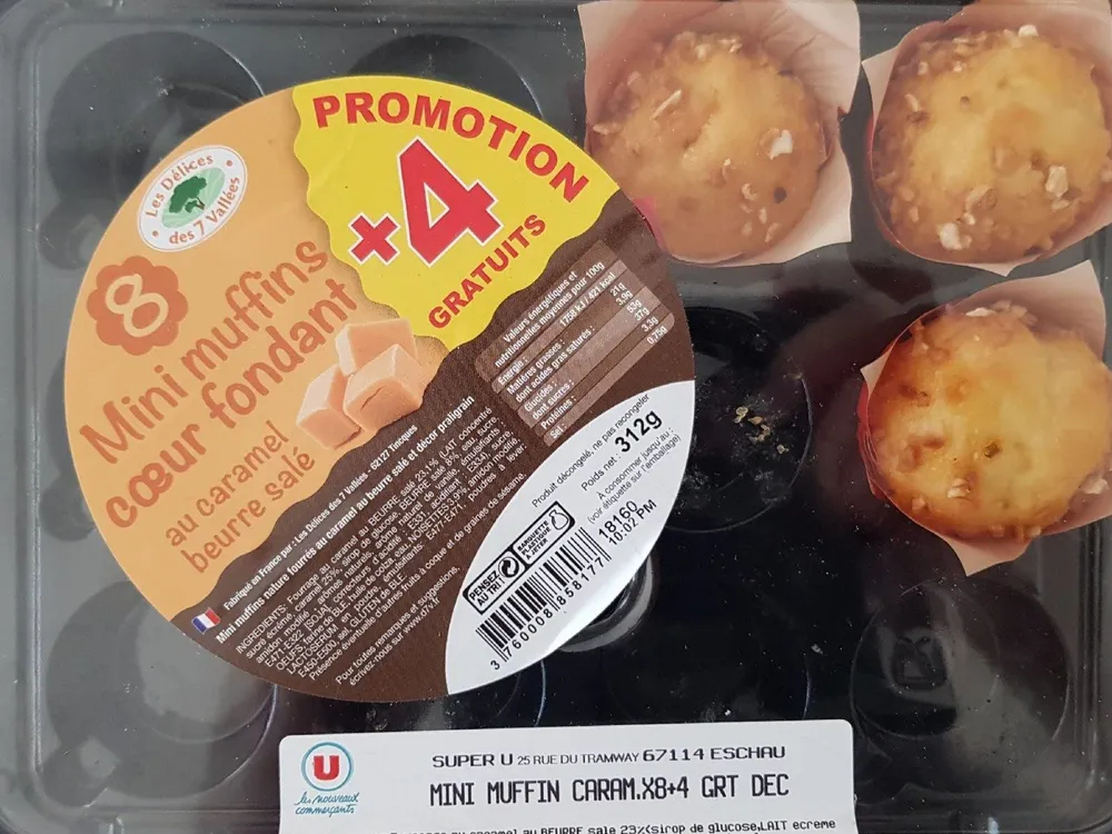 Mini muffins coeur fondant au caramel beurre salé
