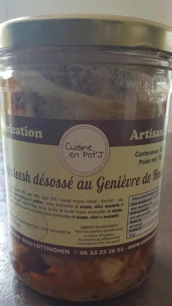 POTJEVLEESH DESOSSEE AU GENIEVRE DE HOULLE