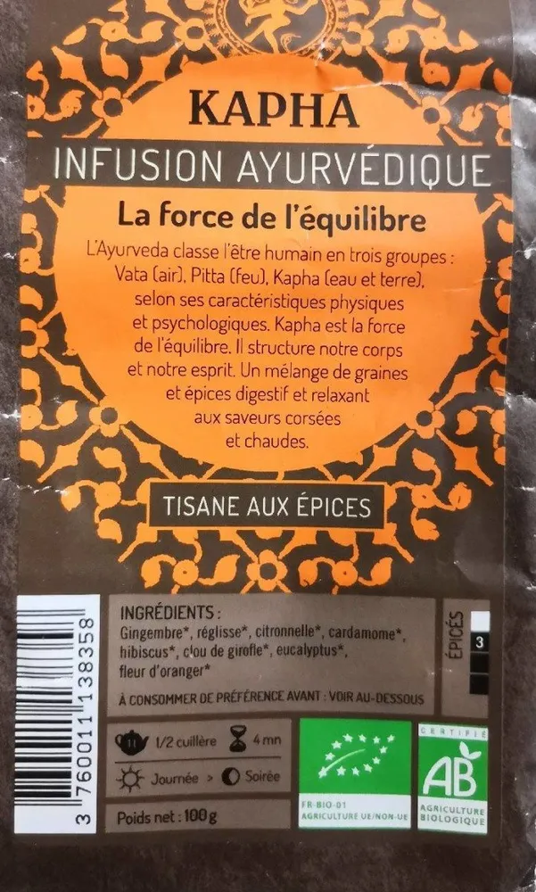 Kapha - Infusion ayurvédique aux épices
