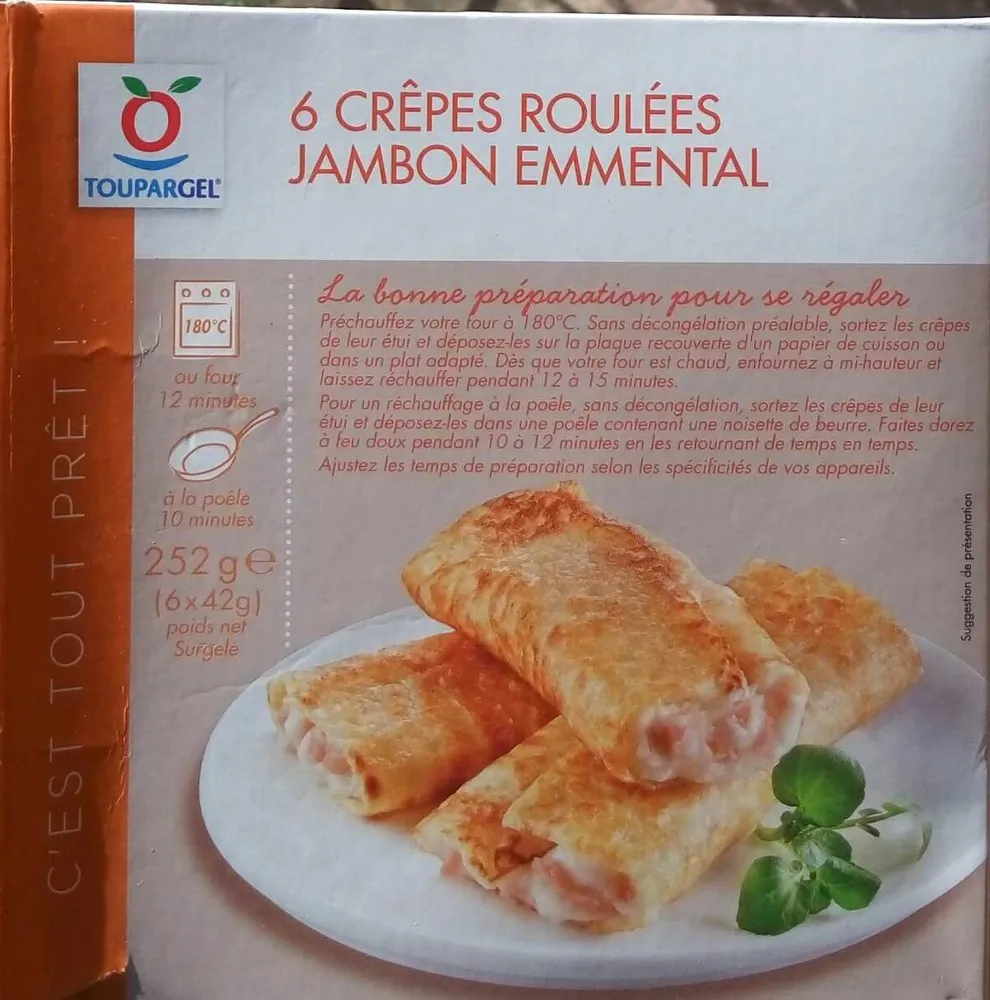6 crêpes roulées jambon emmental