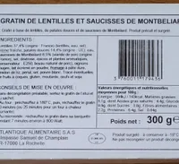 Gratin de lentilles et saucisse de Montbéliard
