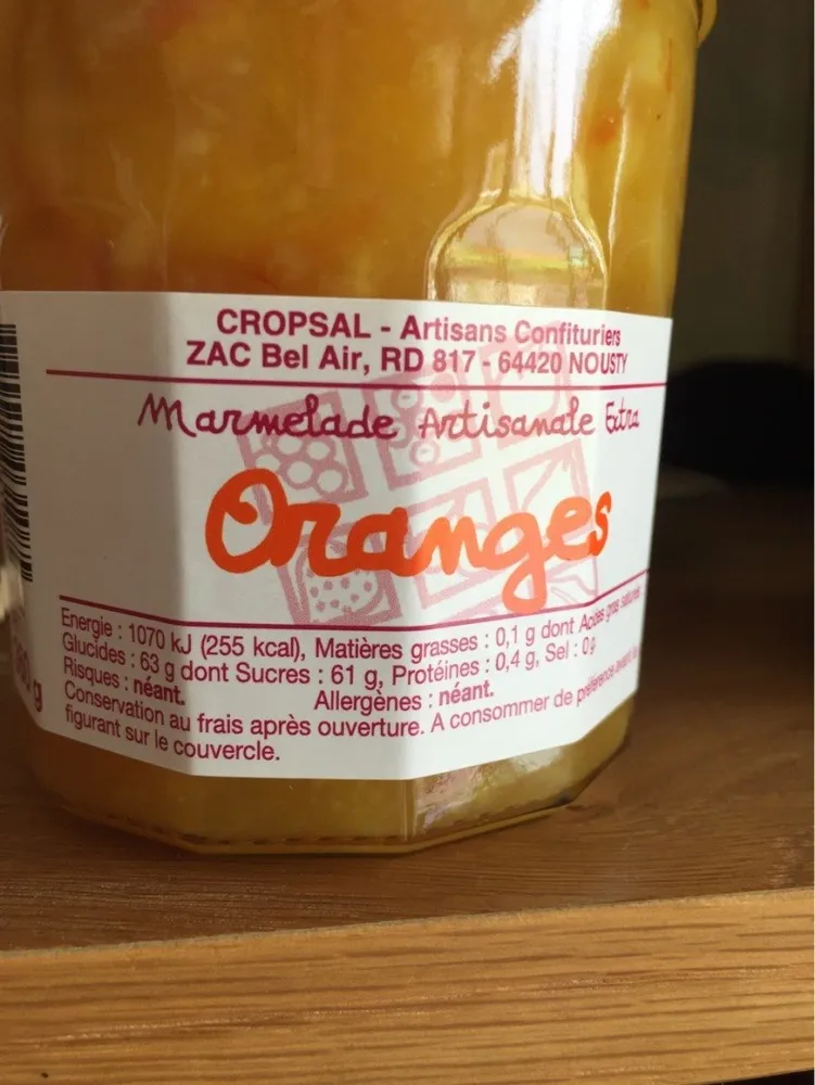 Marmelade artisanale oranges
