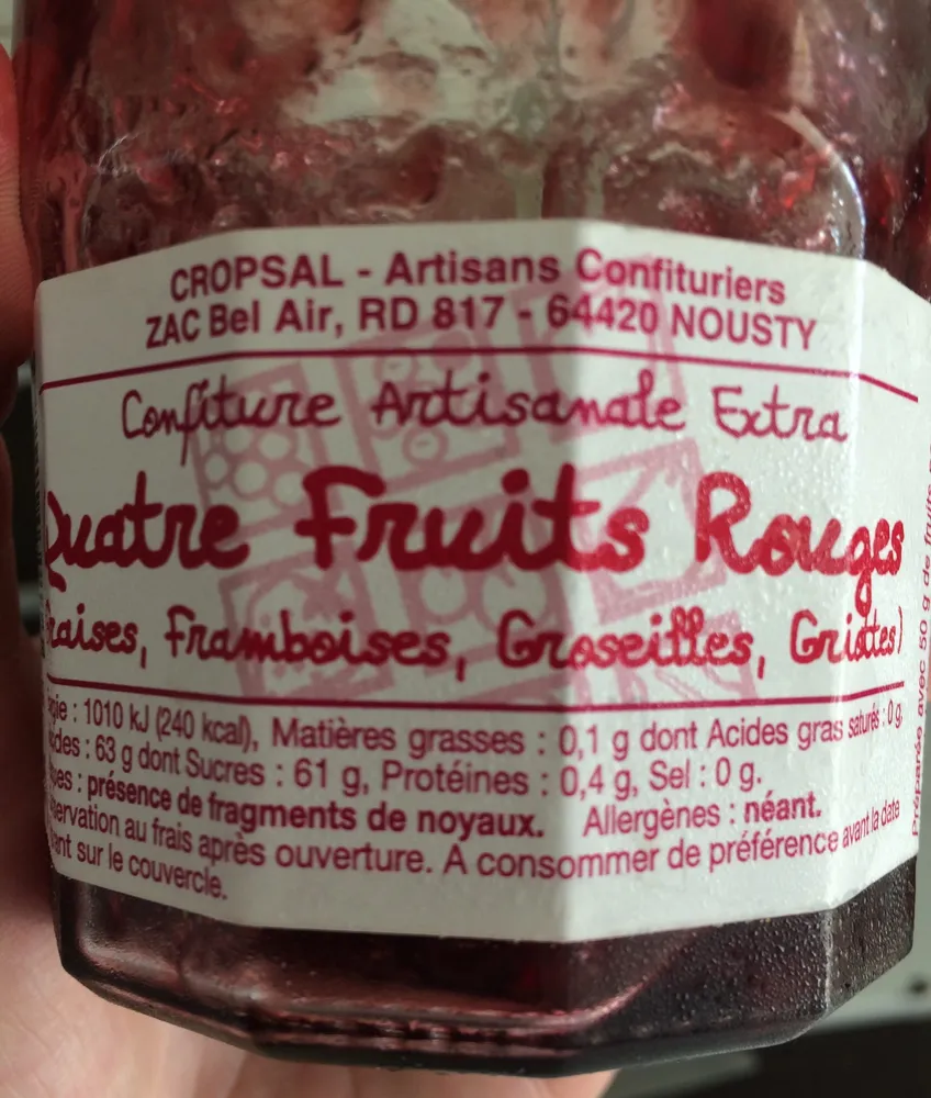 Confiture quatre fruits rouges